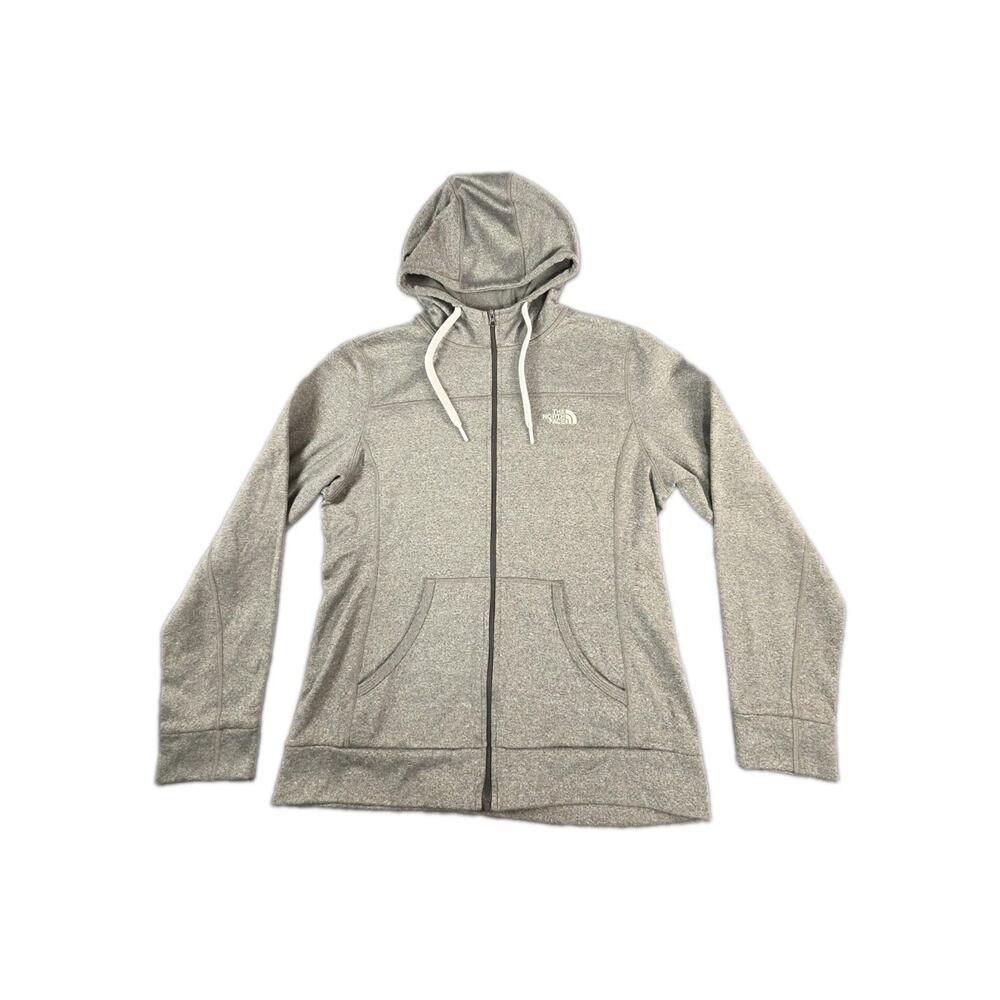 The North Face Women's Size M Full Zip Fleece Hoodie Gray Long Sleeve C36-18